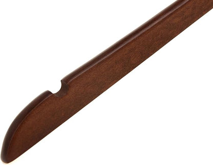 Quality Semi Curved Wooden Suit Hangers, 80-Pack Smooth Finish Solid Wood Coat Hanger with Swivel Hook, Jacket, Pant, Dress Clothes Hangers (Walnut - Chrome Hook, 80)