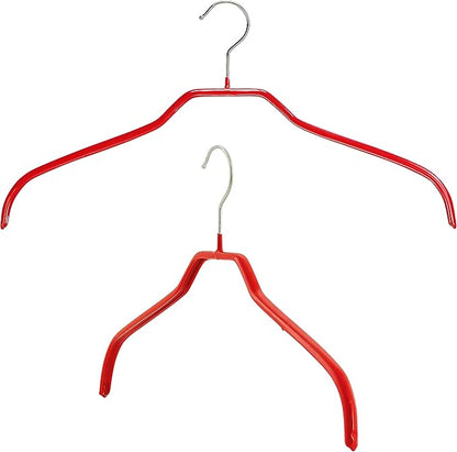 MAWA Reston Lloyd Silhouette Series Non Slip Space Saving Clothing Hanger for Shirts and Dresses, Style 41/F Set of 2, Red, Pack of 2, 2 Piece (12162M)