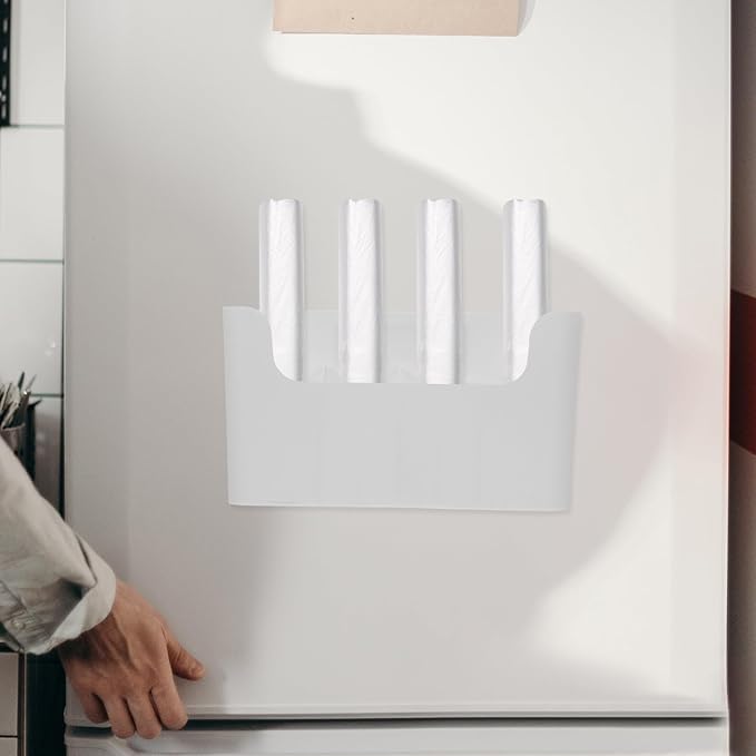 Wall Mounted Kitchen Cabinet Door Organizer Bin Large Plastic Storage Organizer Bin for Pantry Fridge Side Snack Storage Shelf