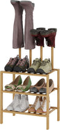 Boot Rack for Tall Boots Organizer,3-Tier Multiuse Shoe Rack and Boot Storage Rack,for Tall Boots,Sneakers,High-Heel (Natrual, 3-tier-short)