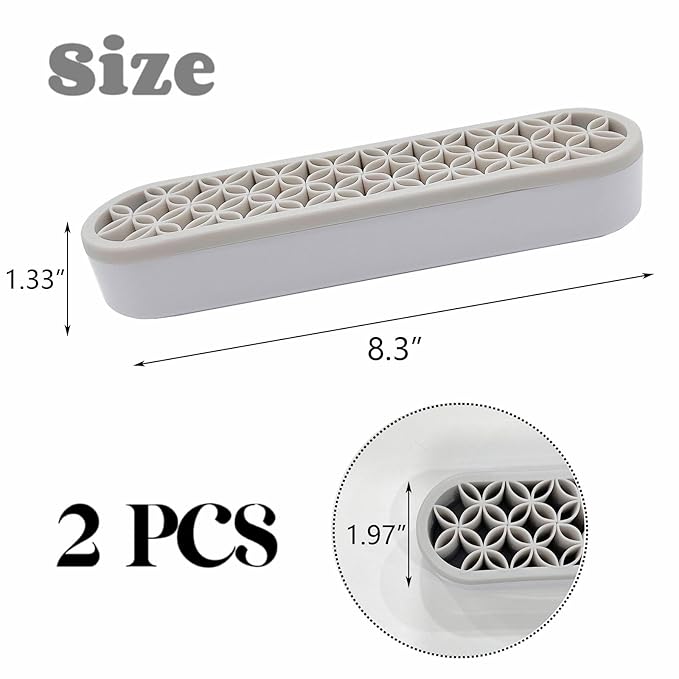 TANG SONG 2 PCS Silicone Make up Brush Holder Cosmetic Storage Box Desktop Organizers (Gray)