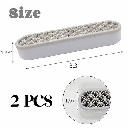 TANG SONG 2 PCS Silicone Make up Brush Holder Cosmetic Storage Box Desktop Organizers (Gray)