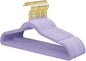 ManGotree Velvet Coat Hangers with 360° Swivel Gold Hook, Non-Slip Felt Suit Hangers, Ultra-Thin Space Saving Clothes Hanger for Jacket, Sweater, Shirt, Dress, Pants (22 Pack, Purple)
