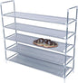 Savins Simple Assembly 5 Tiers Non-woven Fabric Shoe Rack with Handle Gray