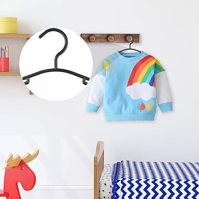 GoodtoU Toddler Hangers Plastic Hanger for Toddler Clothes Baby Hangers 60 Pack Kids Children Hanger Black