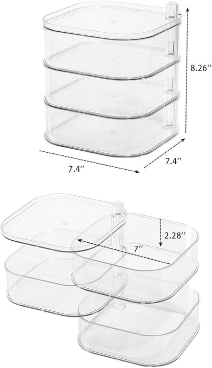 FABROK 3-Layer Hair Ties Organizer for Girls, Large Hair Accessories Storage Box for Clips, Scrunchies, Headbands, Rotating Bathroom and Vanity Container for Makeup Tools, Jewelry