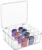 Varku Tie Organizer Box, 16-Cell Clear Tie Rack Organizer, Stackable Tie Display Rack, Drawer Closet Storage Bin with Lid, Storage Box for Ties (16 Cell)