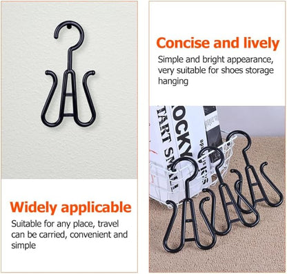 Hemobllo 10 Pack Shoe Organizer Rack Double Hooks Plastic Hangers for Slippers and Shoes Space-Saving Hanging for Closet Door