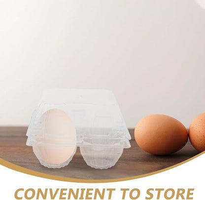 DOITOOL Clear Plastic Goose Egg Packaging Box 2-Slot Egg Holder for Jumbo Eggs Food Storage Container 5.7 X 5.7 X 3.74 Inches Portable Carton Organizer