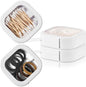 Kathfly 2 Pack Hair Tie Organizer Portable Hairband Holder Portable Hair Accessories Organizer Hanging Storage Container for Cotton Swab Bobby Pin Small Items on Desktop(White)