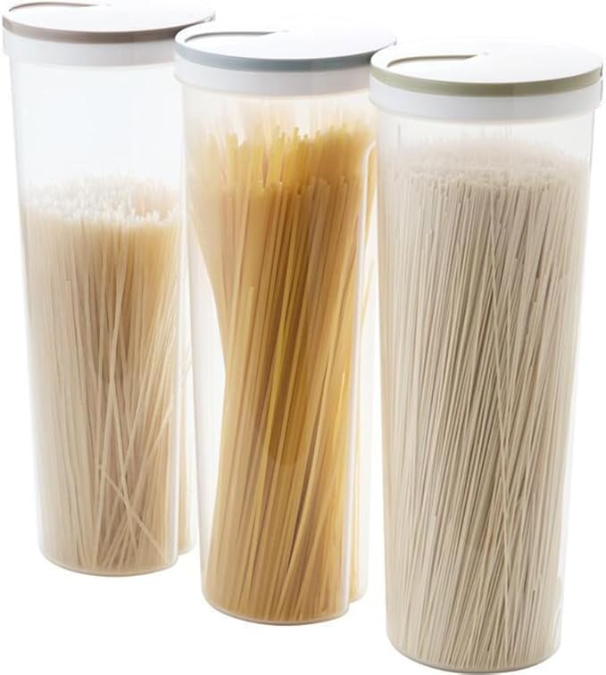 Zerodeko Clear Snack Storage Tank 11.25 Inch Airtight Food Container for Pasta Cereal Noodles Kitchen Organization