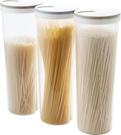 Zerodeko Clear Snack Storage Tank 11.25 Inch Airtight Food Container for Pasta Cereal Noodles Kitchen Organization