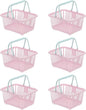 PATIKIL 6PCS Mini Shopping Basket, Small Plastic Basket Mini Storage Basket Grocery Tiny with Handles Organizer Filtered Water for Organizing Toys Eggs Fruits Snacks,Purple