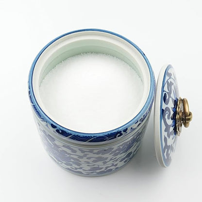 Blue and White Salt Cellar with Lid, Salt Containers for Countertop, Salt Box, Salt Holder, Salt Bow, Salt Jar, Salt Dish, Salt Well, Salt Keeper, Salt Crock