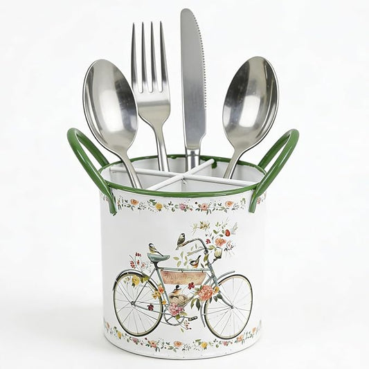 Z&Z ornamentorum Kitchen Utensil Holder for Kitchen Cunter Stylish kitchen Cooking Utensil Organizer Farmhouse Spatula Holder for Countertop (Green)
