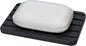 Stone Drying Tray, Water Absorbing Stone Tray for Sink, Soap Dish for Shower, Diatomaceous Earth Sponge Dispenser Holder for Kitchen Bathroom (Silicone Feet, Rectangle, Gray)