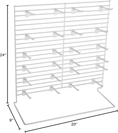 SSWBasics 24-Peg White Wire Countertop Rack - 18"W x 20"H - Display Racks for Vendors, Retail, Convenience, Craft Fairs, and Thrift Stores - Impulse Buy Display at Checkout - Use for Home Jewelry