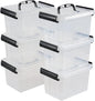 Anbers 3 Quart Small Clear Storage Box with Lid, Set of 6