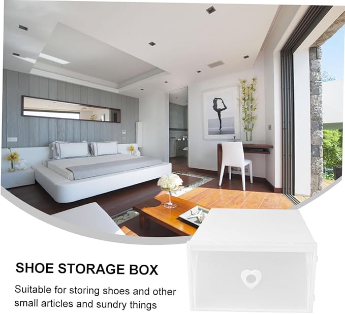 Healifty 3pcs Drawer-Style Shoe Storage Box Thickened Plastic Container for Sneakers Dustproof and Moisture-Proof Organizer for High-Heeled Shoes