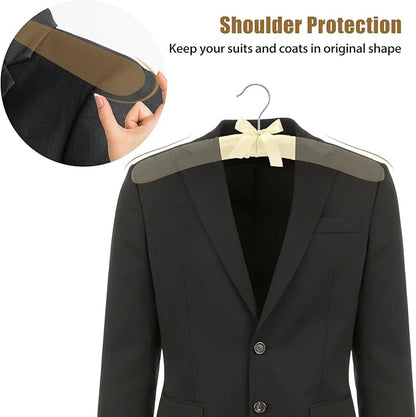 Women's Clothing Padded Hangers, 15 Inch Satin Hangers with Shoulder Buckles, Thick Foam Padding for Sweaters, Suits, Wedding Dresses, Suspender Dresses, Fine Cashmere (Pack of 5)