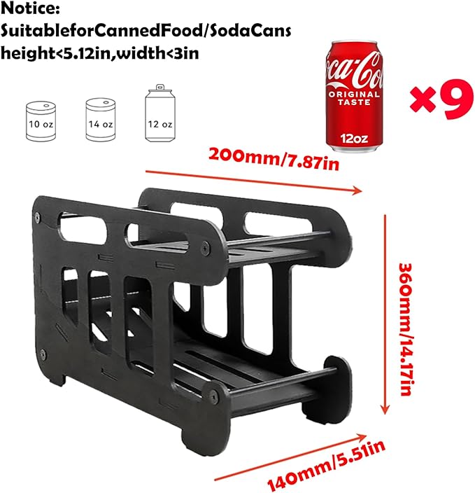 OYEFLY Wood Can Dispenser Rack (Black 4Pcs)