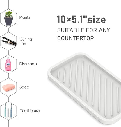 EG-SIPRO Silicone Sponge Holder, Large 10" Kitchen Sink Organizer Tray, Sponge Caddy, Dish Soap Holder, Scrubber, Soap Dispenser, Scouring Pad
