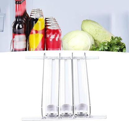 Beverage Can Holder, Soda Can Organizer Dispenser, Self Pushing Soda Can Organizer for Refrigerator (White)