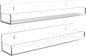 Acrylic Spice Rack Wall Mount 15 Inch Clear Floating Shelves Invisible Hanging Kids Bookshelf for Kitchen Office Bathroom (2 Pack)