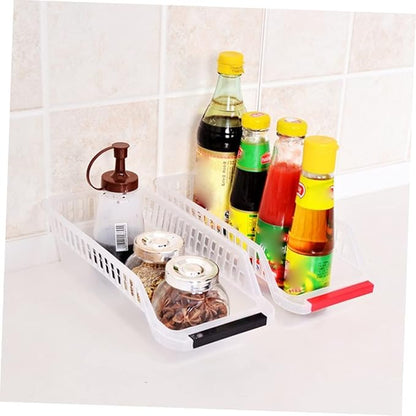 Cabilock Refrigerator Fruit Container Freezer Drawer Organizer Pantry Storage Fridge Bins Kitchen Organizer Compact Sturdy Ventilated for Fruits Drinks Sauce Bottles Random Color