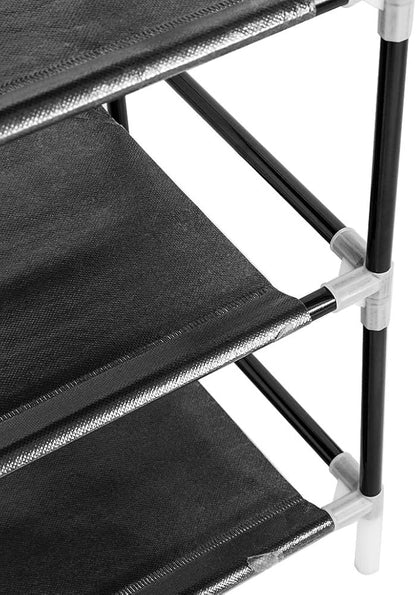 Knocbel 6 Tiers Shoe Rack Dustproof & Water-Resistant Non-Woven Fabric Closet Storage Cabinet Organizer, 44" x 11 1/8" x 43 1/4" (Black)