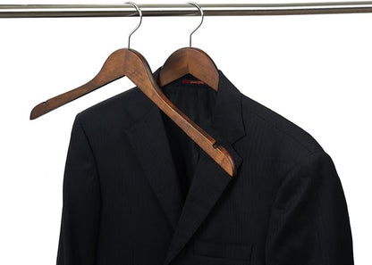 Nature Smile Wooden Coat Hangers Solid Wood Shirt Dress Clothes Hangers(10pcs Retro)