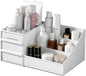 Men Cologne Organizer, Perfume Stand Tray, Countertop Organizer With Drawers for Cologne, Deodorant, Beard, Shaving Lotion, Perfume & Skincare - Perfect for Bathroom & Bedroom Storage (White)