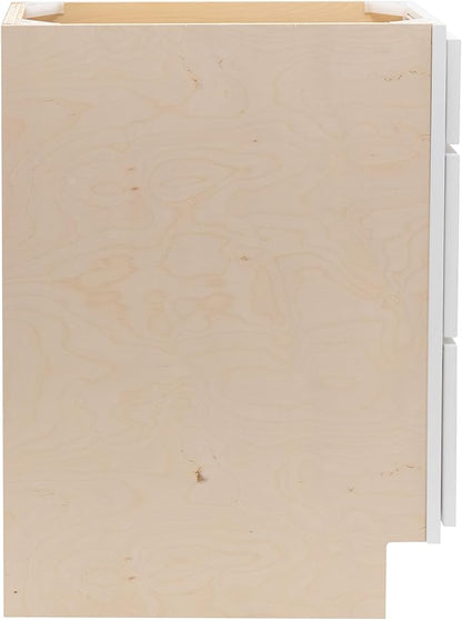 Quicklock RTA (Ready-to-Assemble) | Base Kitchen Cabinets - Shaker Style | Made in America (Pure White, 15" W x 34.5" H x 24" D 3 Drawer Pots and Pans)
