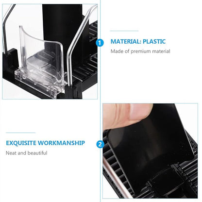 iplusmile Mini Fridge Organizer Automatic Beverage Pusher Supermarket Shelf Pusher 2pcs Plastic Black Drink Dispensers for Convenience Stores Supermarket Home Fridge Mini Vending Machine