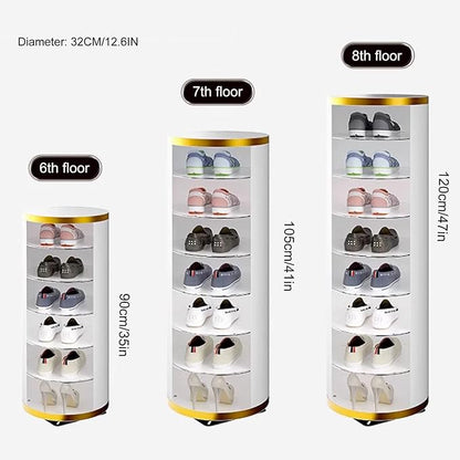 360-degree Rotating Shoe Cabinet, Shoe Rack For Entryway Shoe Storage Cabinet, Free Standing Metal Revolving Stand, Vertical Shoe Rack For Small Spaces Storage Simple And Modern ( Size : 32*105cm/12.6