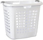 Sterilite Ultra Easy Carry Laundry Hamper, Comfort Handles to Easily Carry Clothes Between the Bedroom and Laundry Room, Plastic, White, 4-Pack
