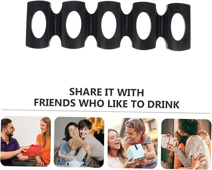 Amosfun 4pcs Refrigerator Beverage Holder Mat for Beer Cans Slip Silicone Organizer for Fridge Space Saving Drink Storage Rack High and Low Temperature Resistant Black
