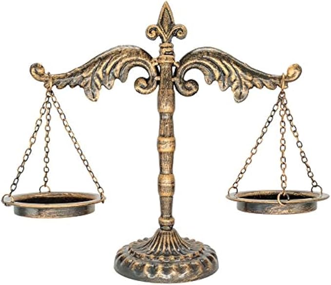 Owlgift Vintage Style Metal Libra Jewelry Display, Scale Tray Cosmetic Organizer, Jewelry Storage, Unique Centerpiece Stand – Bronze