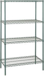 Quantum Storage Systems WR63-1454P Wire Shelving Starter Kit, 54" W x 14" D x 63" H, 600 lbs Capacity, Carbon Steel, Epoxy Coated, Green, NSF