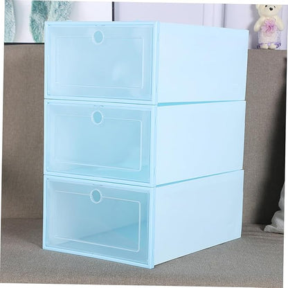 6pcs Stackable Cardboard Shoe Boxes Lids Storage for Organizing Shoes Plastic Containers