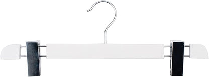 NAHANCO Executive Collection, Wooden Pant Hangers, 14" White (Pack of 12)