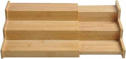 JinDoWin Spice Rack Organizer For Cabinet, Spice Organization For Cabinet, Spice Rack For Countertop,15.7 Inch Adjustable Seasoning Organizer Spice Organizer (2 Pack, Medium)