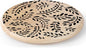 CounterArt Black Leaves Decorative Round Natural Wood Lazy Susan Turntable 14" Diameter Condiment Caddy, Cheese Server, Cake Plate, Spice Organization