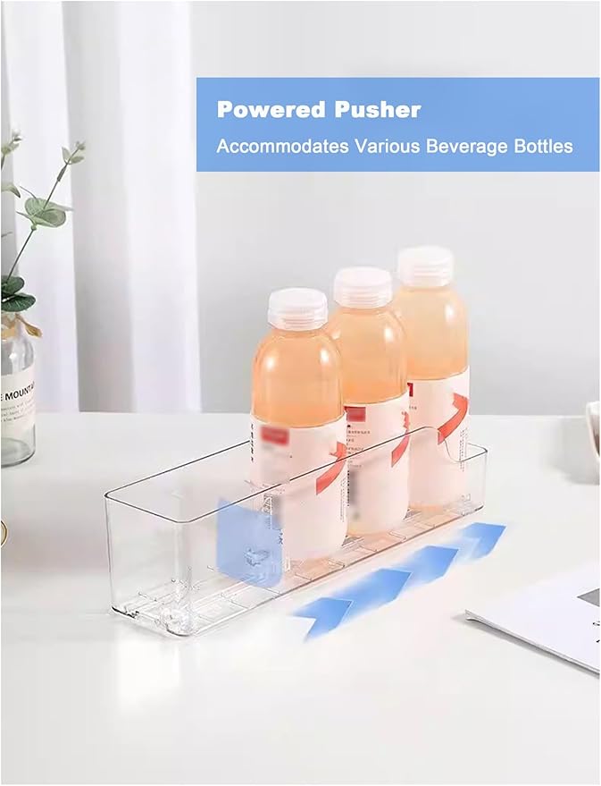 Drink Organizer for Fridge Fridge Automatic Can Dispenser Drink Organizer Space Saving Kitchen Storage(1 Pcs,7.5 x 32 cm)