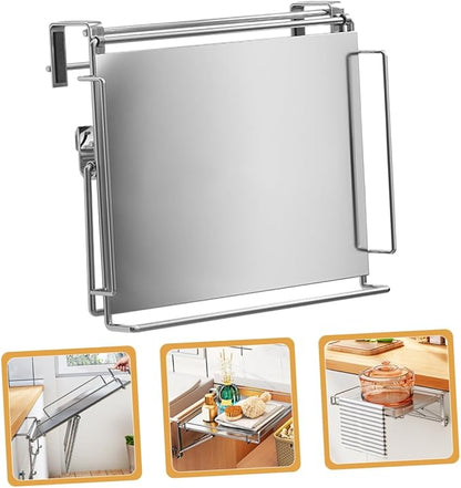 PRETYZOOM Over the Door Cabinet Organizer Rack Foldable Kitchen Shelf for Bathroom Home Storage Strong Load Bearing Hanging Shelf Space Saving Design