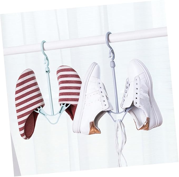 6pcs Shoe Rack Hanging Organizer Windproof Drying Rack Shoes Hanger Space-saving for Home Garage Random Color