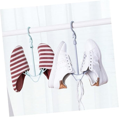 6pcs Shoe Rack Hanging Organizer Windproof Drying Rack Shoes Hanger Space-saving for Home Garage Random Color