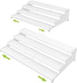 Jojocross Expandable 4-Tier Step Spice Rack Organizer for Kitchen Cabinet Modern Design and Non Skid Space Saving Storage Shelf for Countertop Cabinets Pantry(2Packs/White)
