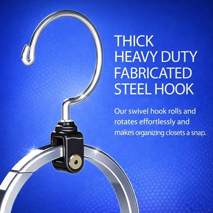 Rolly Hanger® Closet Space Saver – Premium Rotating Aluminum Organizer for Belts, Ties, Hats & Handbags – Heavy Duty 360° Swivel – Declutter & Maximize Storage (3 Pack)