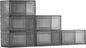 VEVOR Shoe Storage Boxes, 6 Pack Clear Stackable Shoe Boxes Storage Organizers with Magnetic Door, Fit up to US Size 13, Plastic Sneaker Containers for High Heels, Boots, and Hats, Transparent Black